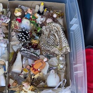 Assorted Holiday Ornaments - Gold, White, Red, Green Accents